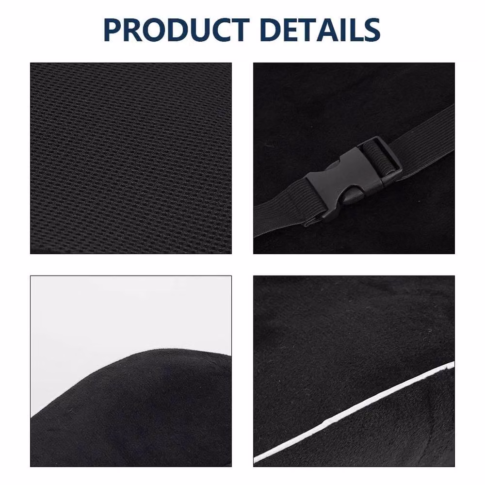 EONLION Black Contoured Lumbar Back Support Cushion for Car Seats, W: 100 cm, H: 190 cm – 2