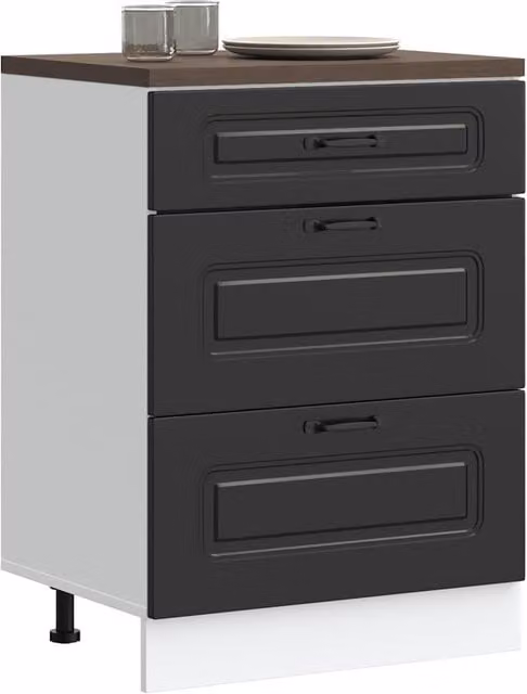 Berkfield Home Kalmar Black Matt MDF Kitchen Base Cabinet – 1