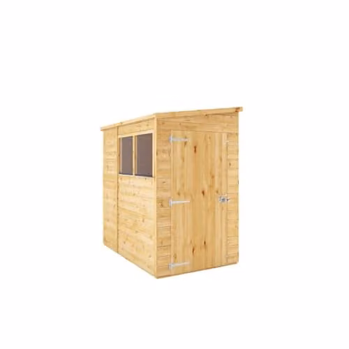 Waltons Premium Shiplap Pent Wooden Garden Storage Shed with Glass Glazing, Brown, W/D/H: 180 x 120 x 160 cm – 1