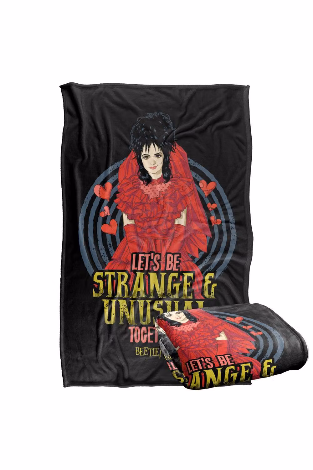 Warner Bros. Beetlejuice Lets Be Strange and Unusual Super Soft Silky Touch Fleece Throw Blanket, Multicolour, W: 91 cm x D: 147 cm – 7