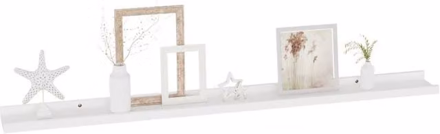 Berkfield Home Wall Mounted Shelves, 4 Piece Set, White, W: 100 cm, D: 9 cm, H: 3 cm