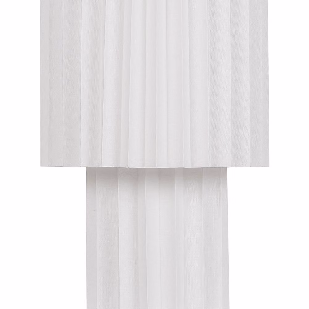 Wyld and Coco White Ceramic Bedside Lamp with Fabric Cylinder Shade – 2