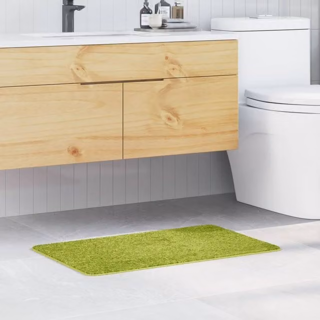 Berkfield Home Rectangular Non-Slip Green Bath Mat, W: 50 cm, D: 80 cm
