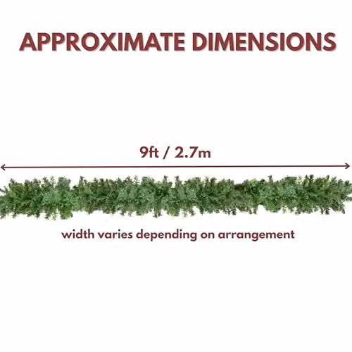 Marco Paul Luxury Traditional Pine Spring Garland, 270cm Green Artificial Spruce-Effect Foliage for Christmas Decoration – 2