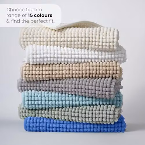 Allure Bath Fashions Chenille Microfibre Non-Slip Bath Mat, Green, W: 80 cm, D: 50 cm – 6