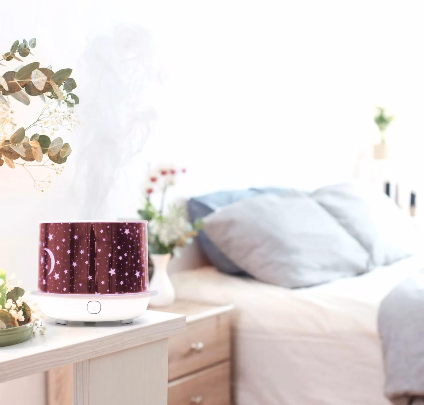 Rio White Aromatherapy Oil Diffuser and Cool Mist Humidifier with Multicolour LED Night Light, 100ml – 5