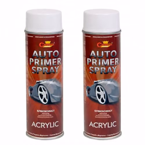 Sola White Acrylic Auto Primer Spray, 2 x 500 mL Anti-Corrosion Undercoat for Metal and Steel