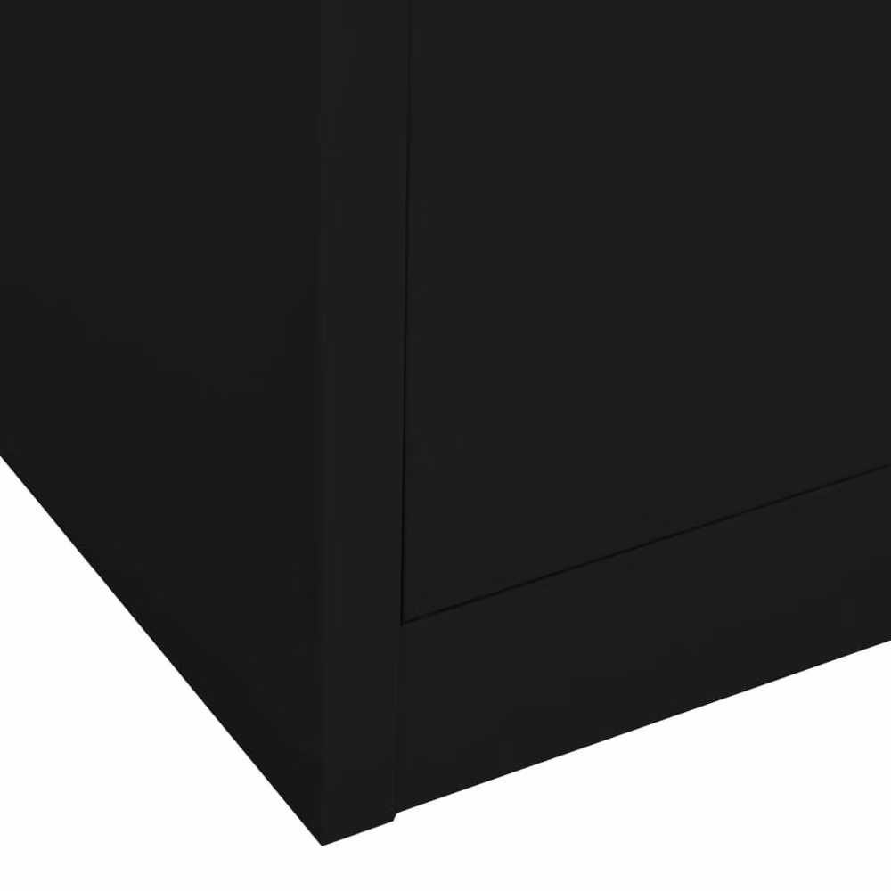 Berkfield Modern Home Office Steel Cabinet in Black with Hinged Doors and Internal Drawers, W/D/H: 90 x 40 x 180 cm – 3