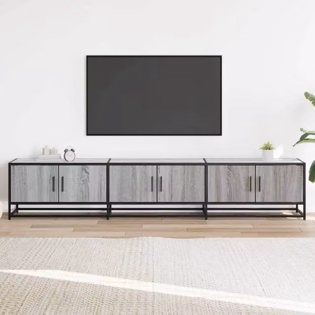 Berkfield Home Grey Sonoma TV Cabinet in Engineered Wood W/D/H: 210 x 35 x 41 cm – 1