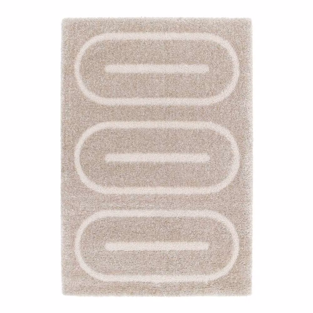 sweeek Modern Geometric Indoor Rug in Beige and Brown, W: 80 cm, L: 150 cm – 2