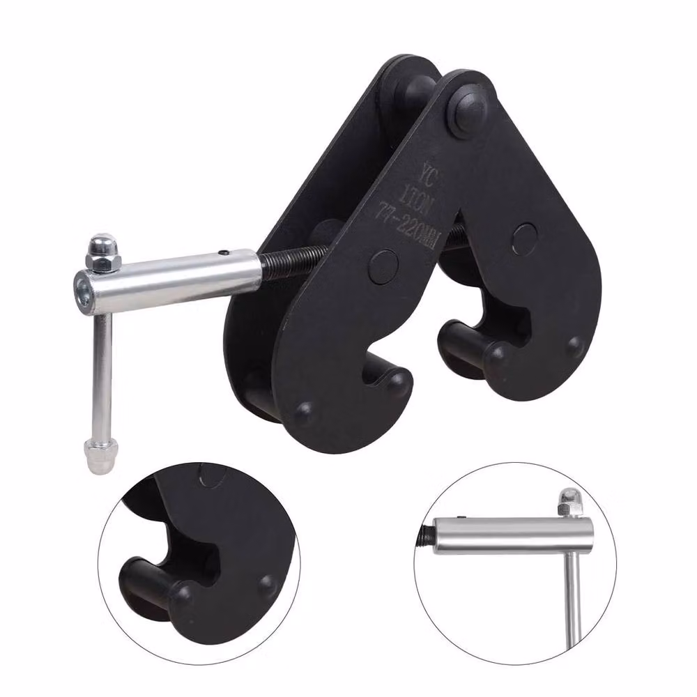 Havendro Black Steel Adjustable Girder Clamp 2200lbs (77-220mm) – 2