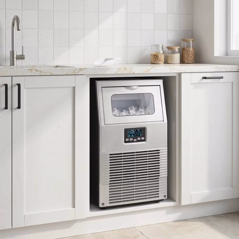 Rolipo Silver Commercial Ice Maker with 30kg Capacity and 4kg Storage, Digital Display and Stainless Steel Finish – 2