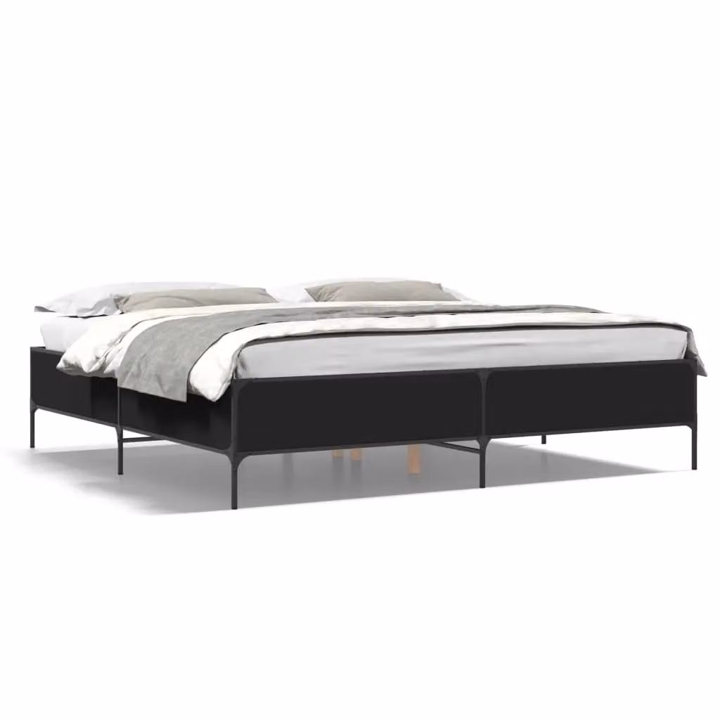 Berkfield Home Super King Bed Frame in Black, W/D/H: 180 x 200 cm – 2