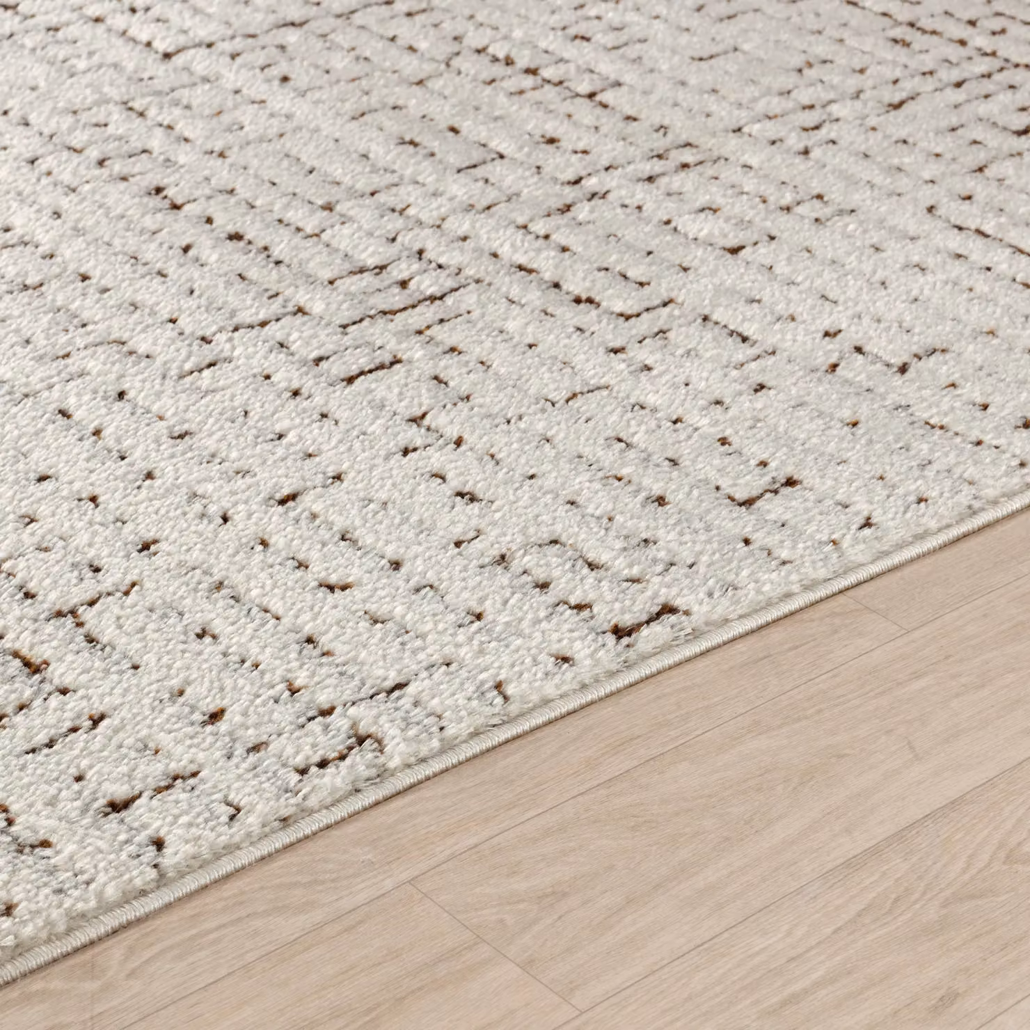 Livabliss Freud Modern High Pile Rug in Black, Brown and White, W/D/H: 160 x 215 cm