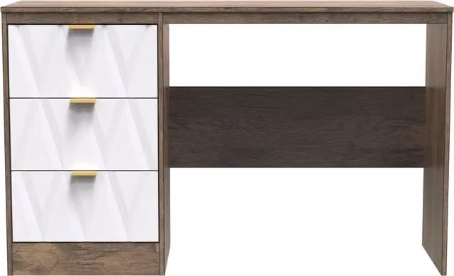 Ready Assembled 2 U Washington 3 Drawer Desk in Dark Brown