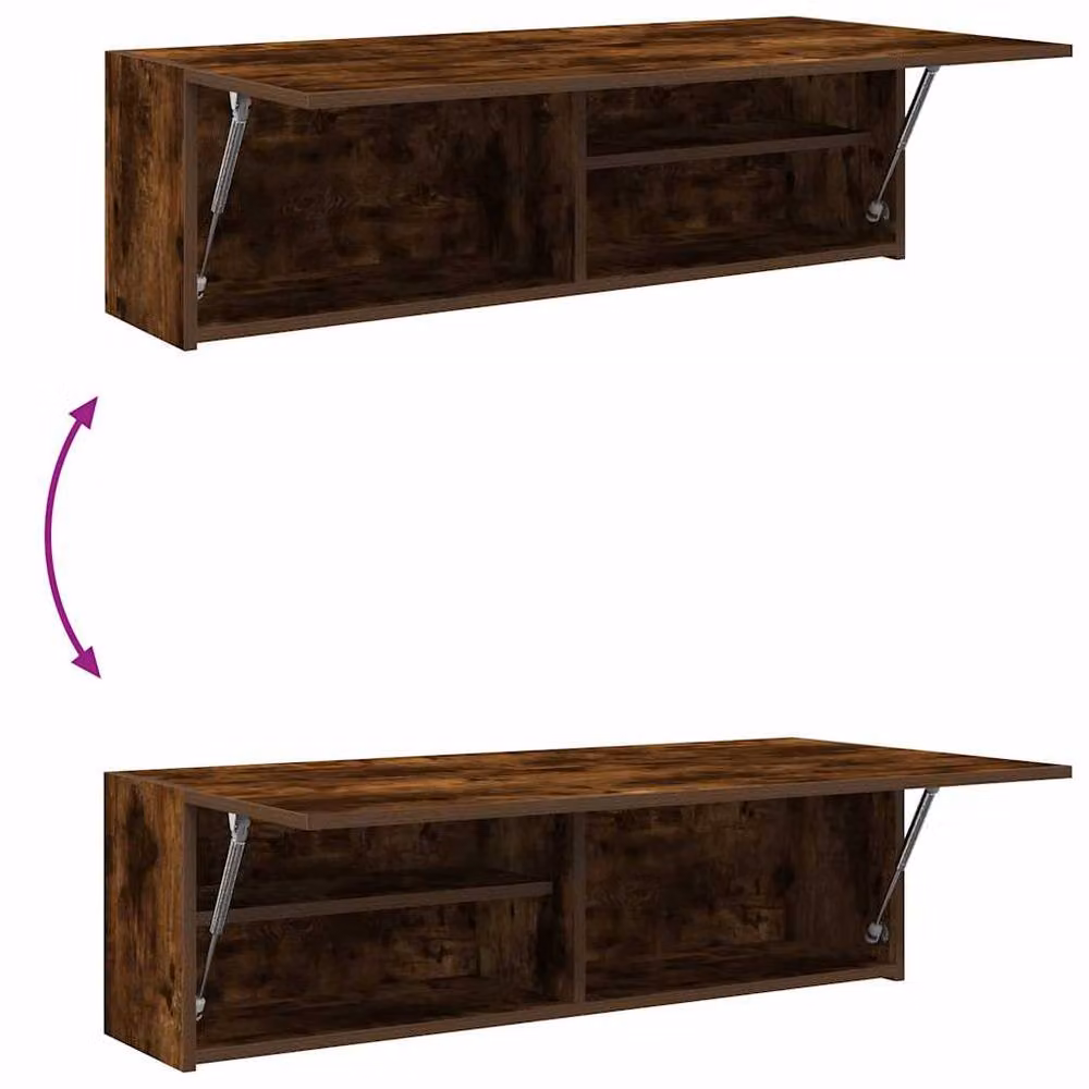 Berkfield Home Decorative Bathroom Wall Cabinet in Smoked Oak Brown, W/D/H: 100 x 25 x 30 cm – 4