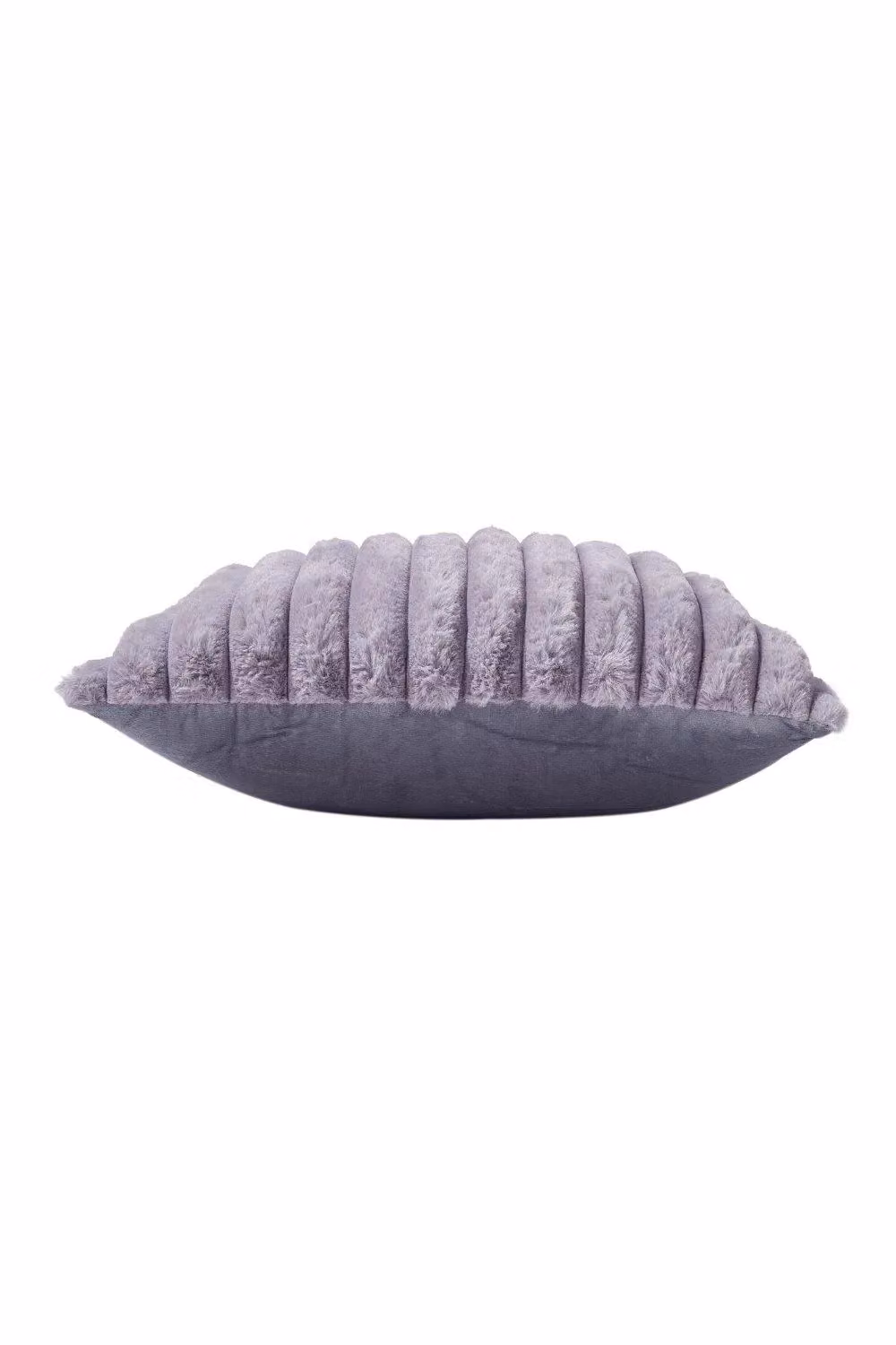 H&O Direct Grey Plush Square Sofa Throw Pillow with Striped Removable Cover – 2