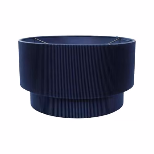 ValueLights Mason Ruched Crinkle Fabric Two Tier Cylinder Ceiling Canopy Lampshade in Blue, Grey or Green, Shade Width: 31 cm