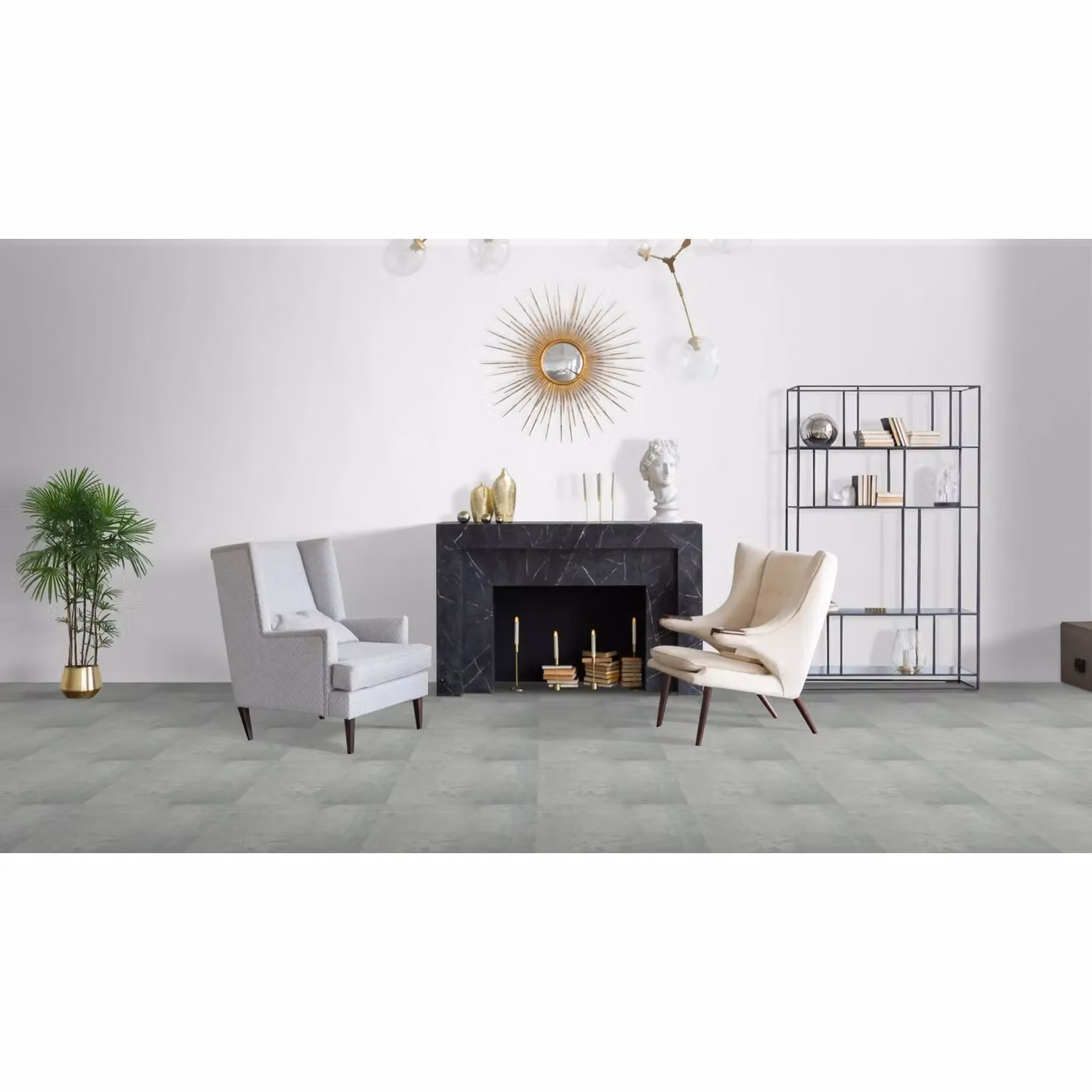IVC Grey Plain Effect Stone Look Sheet Vinyl Flooring with 2.0mm Cushion Backing, W: 200 cm, L: 900 cm – 2