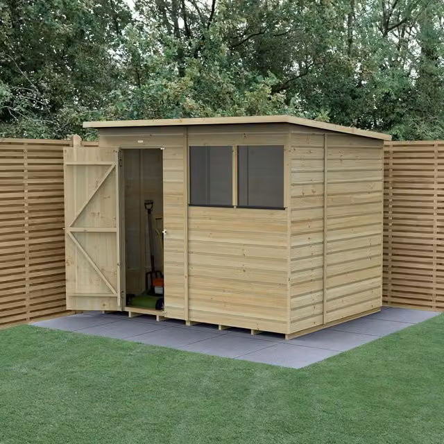 Beckwood Forest Green Pent Shed with Floor, Lock and Window