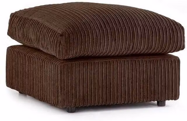 Daly Jumbo Cord Fabric Footstool - Brown Striped