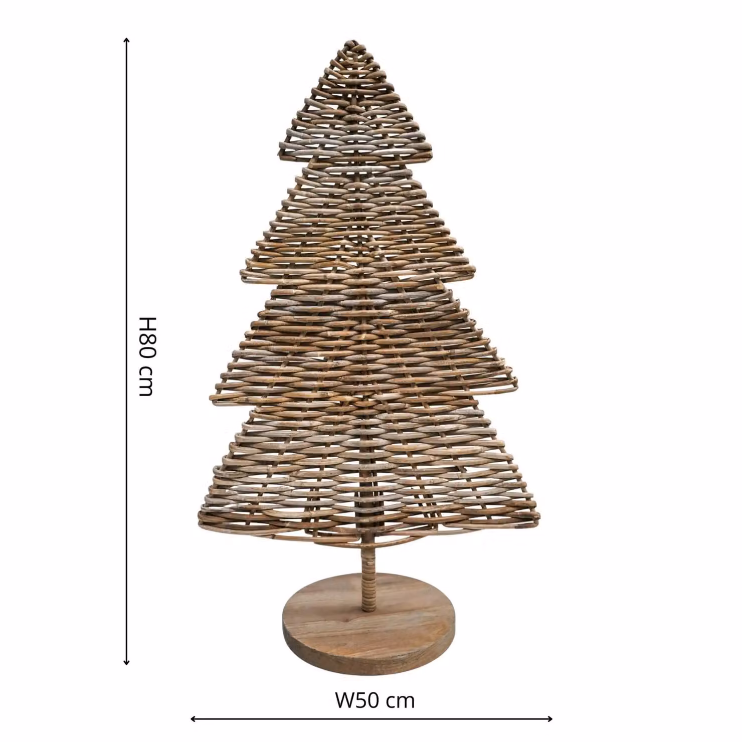Ivyline Kubu Rattan Tabletop Christmas Tree in Natural Beige, Height: 80 cm – 3