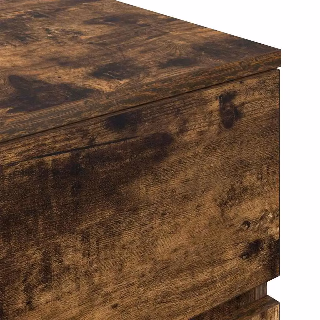 Berkfield Home Bedside Cabinet with 3 Drawers in Smoked Oak Brown, W/D/H: 39 x 35 x 65 cm – 3