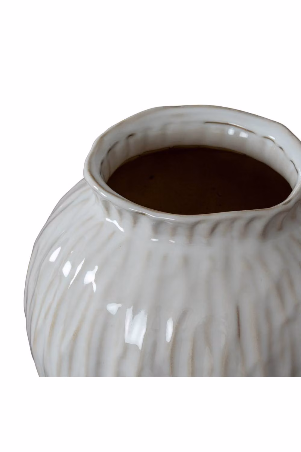KDMD Numa Round Ceramic Vase in White – 2