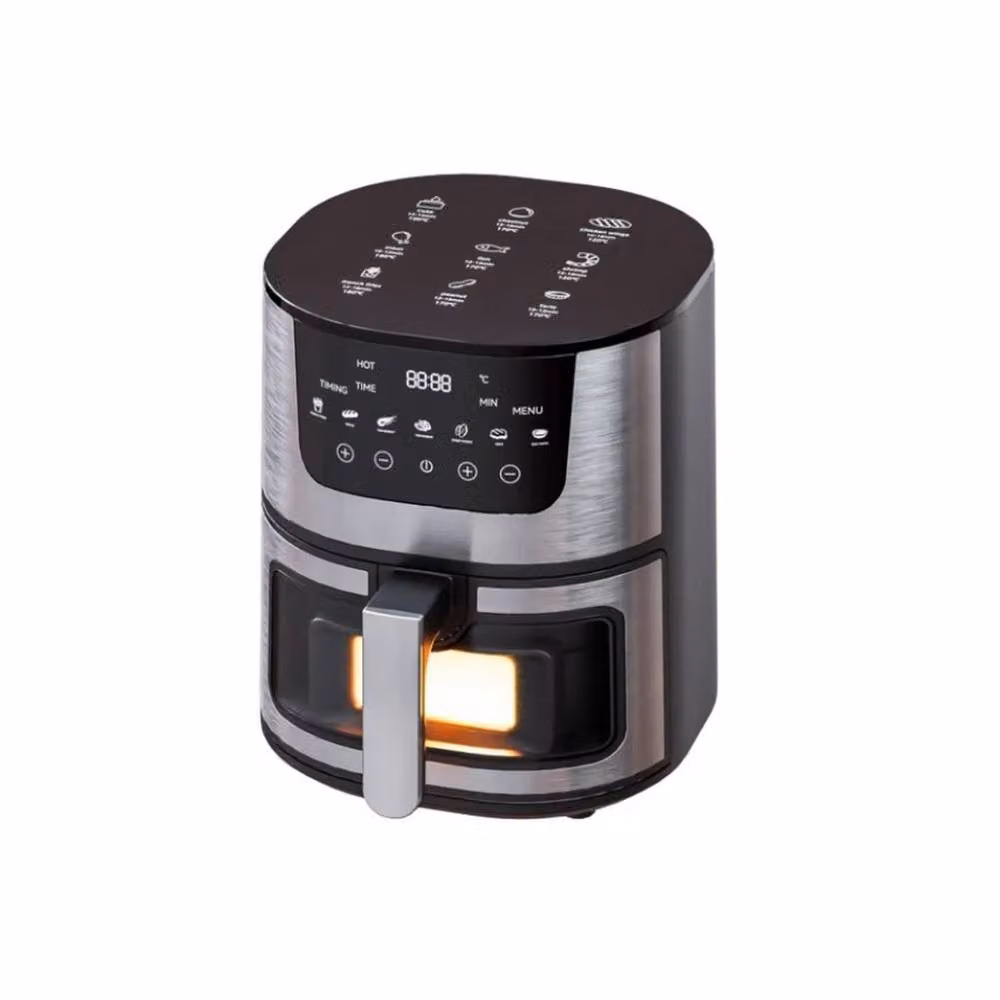 PAWNORA 7L Digital Air Fryer and Mini Oven in Black with Stainless Steel Finish and Digital Display – 4