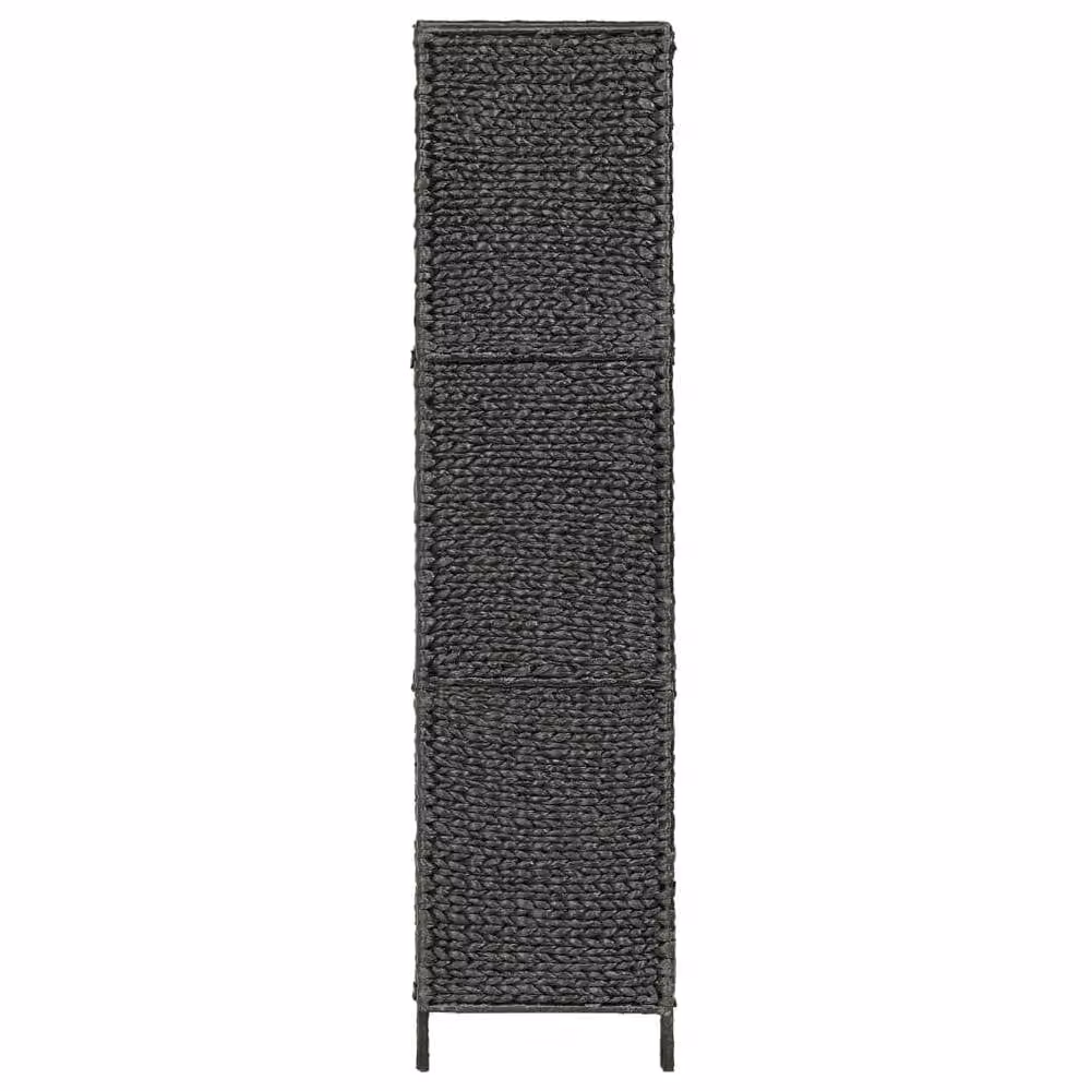 Berkfield Home 5-Panel Black Water Hyacinth Room Divider, H 193 cm x W 160 cm – 3