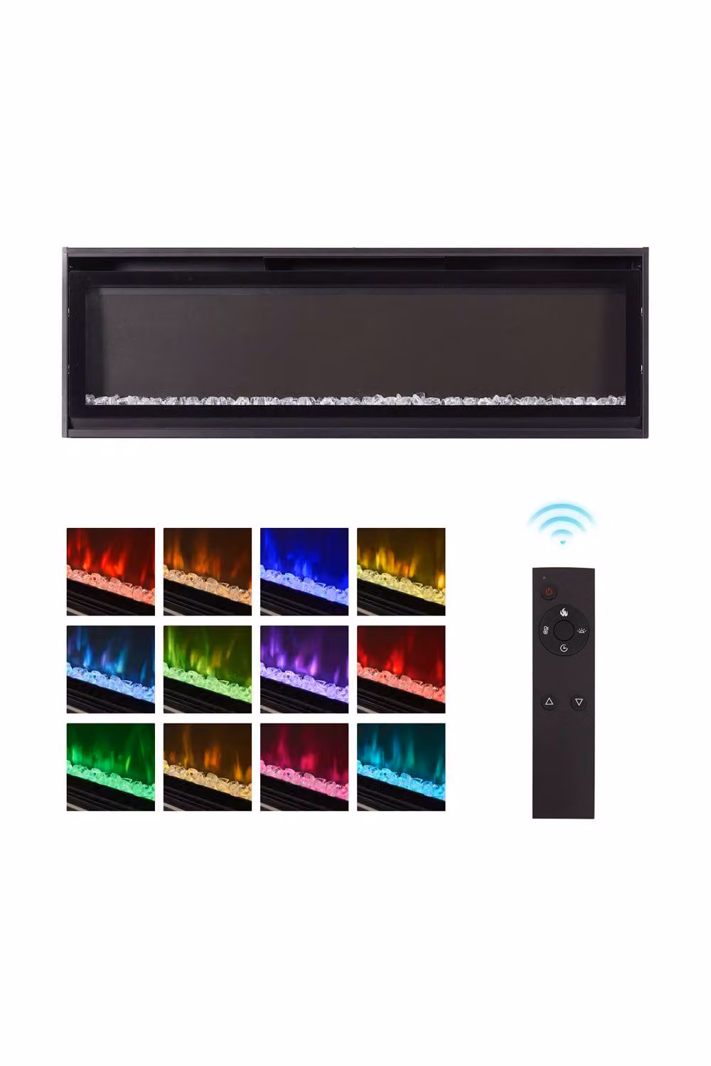 H&O Direct Black Electric Fireplace, Double Size – 5