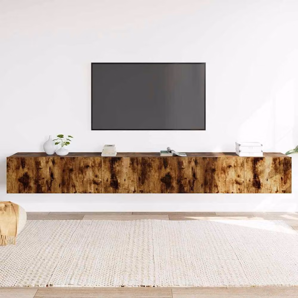Berkfield Home Classic 3 Piece TV Cabinet Set in Smoked Oak Brown Engineered Wood – 2