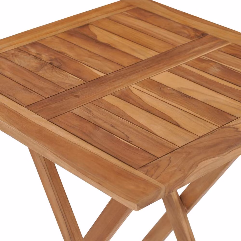 Berkfield Home 3 Piece Garden Dining Set in Brown Solid Teak Wood – 4