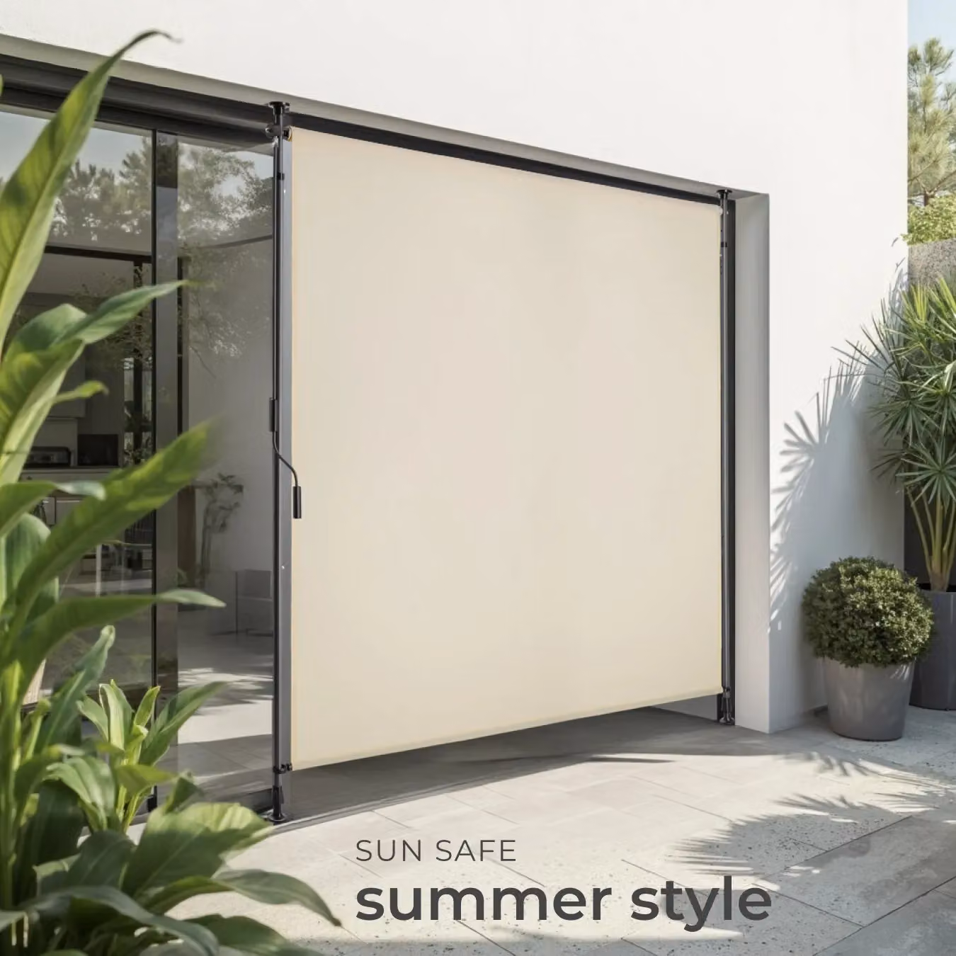 tectake Taija Retractable Awning in Beige, W: 310 cm, D: 150 cm – 4