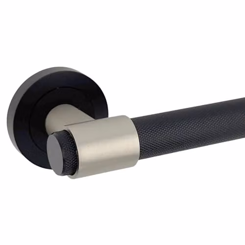 AXS Dakota Internal Door Handle Pair in Black with Rose and Concealed Fix for Wooden Doors and Standard UK Tubular Latches – 2