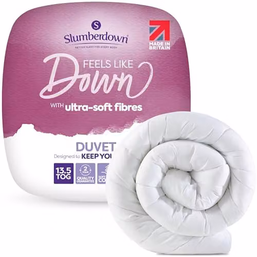 Slumberdown Feels Like Down Double Duvet, 13.5 Tog, White, W/H: 200 x 200 cm – 1