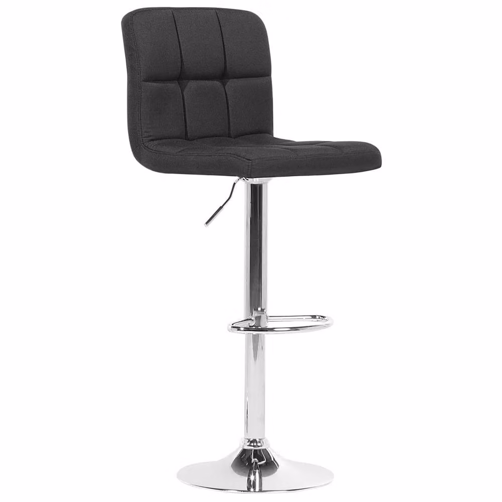Wyld and Coco Black Fabric Swivel Kitchen Bar Stools, Set of 2 – 3
