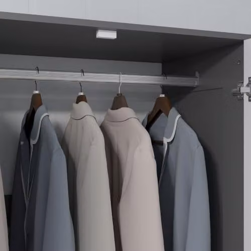 HOMCOM Modern 2 Door Wardrobe with 3 Integrated Drawers and Soft Close Doors, Grey, W/D/H: 80 x 50 x 180 cm – 7