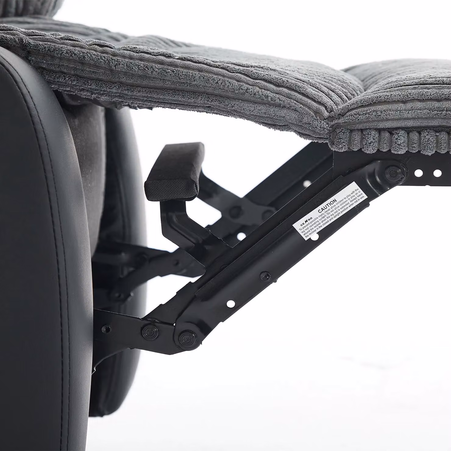 FURNITURE ONE Electric Reclining Armchair in Grey Corduroy Fabric – 4