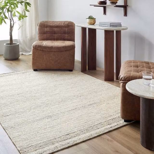 Livabliss Derby Hand Tufted Wool Rug in Ivory and Charcoal Grey, W: 150 cm, L: 230 cm