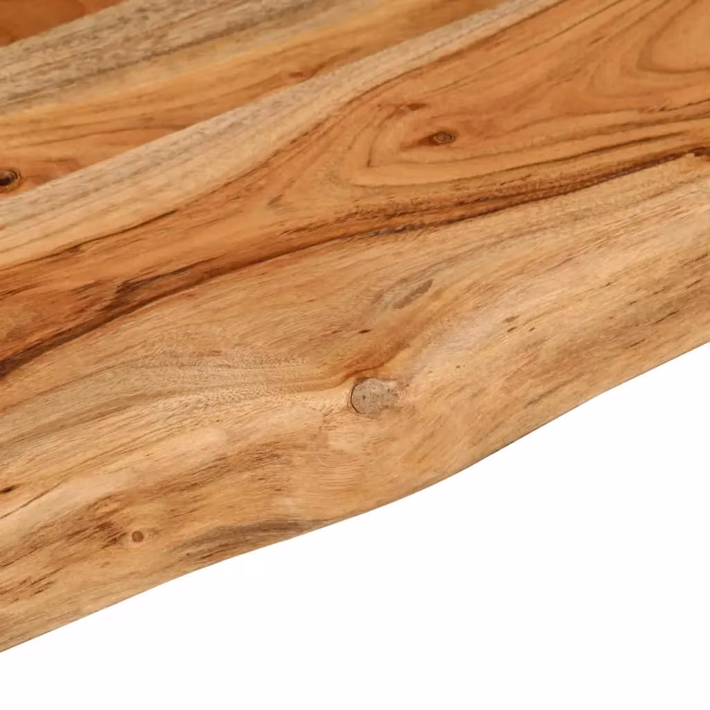 Berkfield Home Rectangular Acacia Wood Wall Shelf with Live Edge in Brown, W: 110 cm, D: 20 cm, H: 2.5 cm – 3