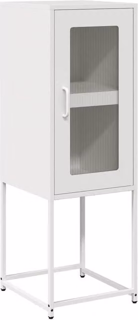 Berkfield Home White Matt Metal Sideboard, W/D/H: 36 x 39 x 107 cm
