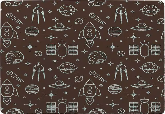 Benjamin Tate Design LTD Planets And Stars Designer Rug in Brown, Rectangular, 150 cm