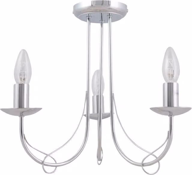 First Choice Lighting Lars 3-Light Flush Ceiling Light in Polished Chrome