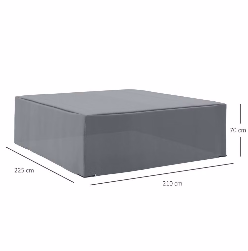 STILVORA Water-Repellent Polyester Garden Furniture Cover in Grey, W: 225 cm x D: 210 cm – 2