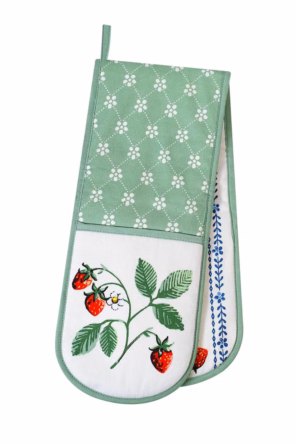 Ulster Weavers Strawberry Patch Cotton Double Oven Glove in Green – 2