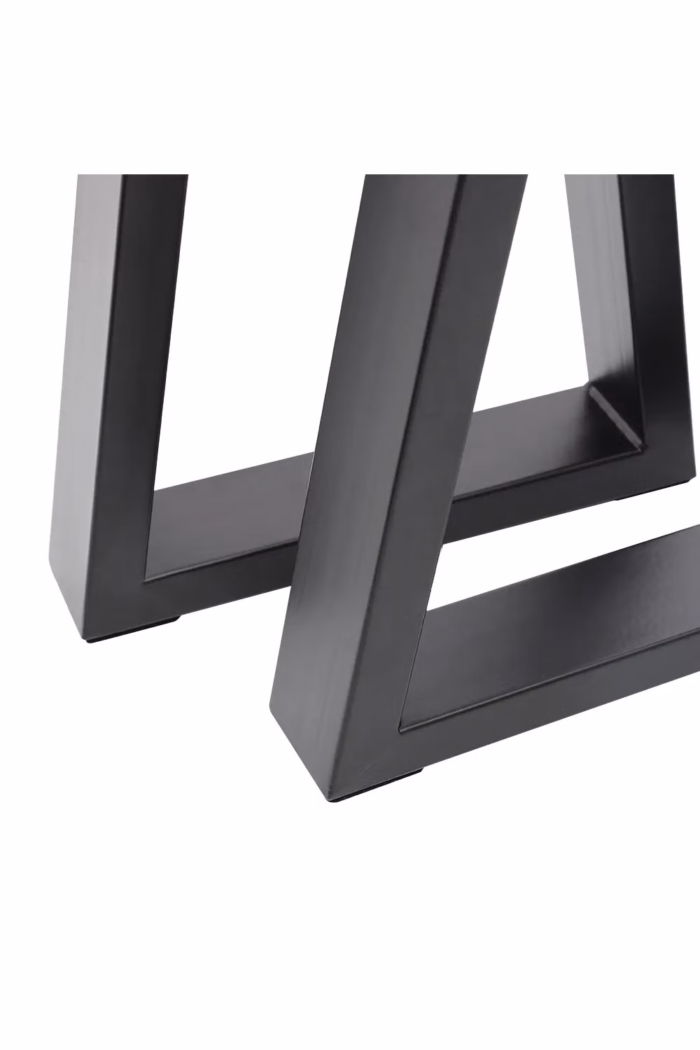 Living and Home 2 Piece Black Powder-Coated Trapezoidal Iron Table Legs W/D/H: 35 x 7 x 40 cm – 4