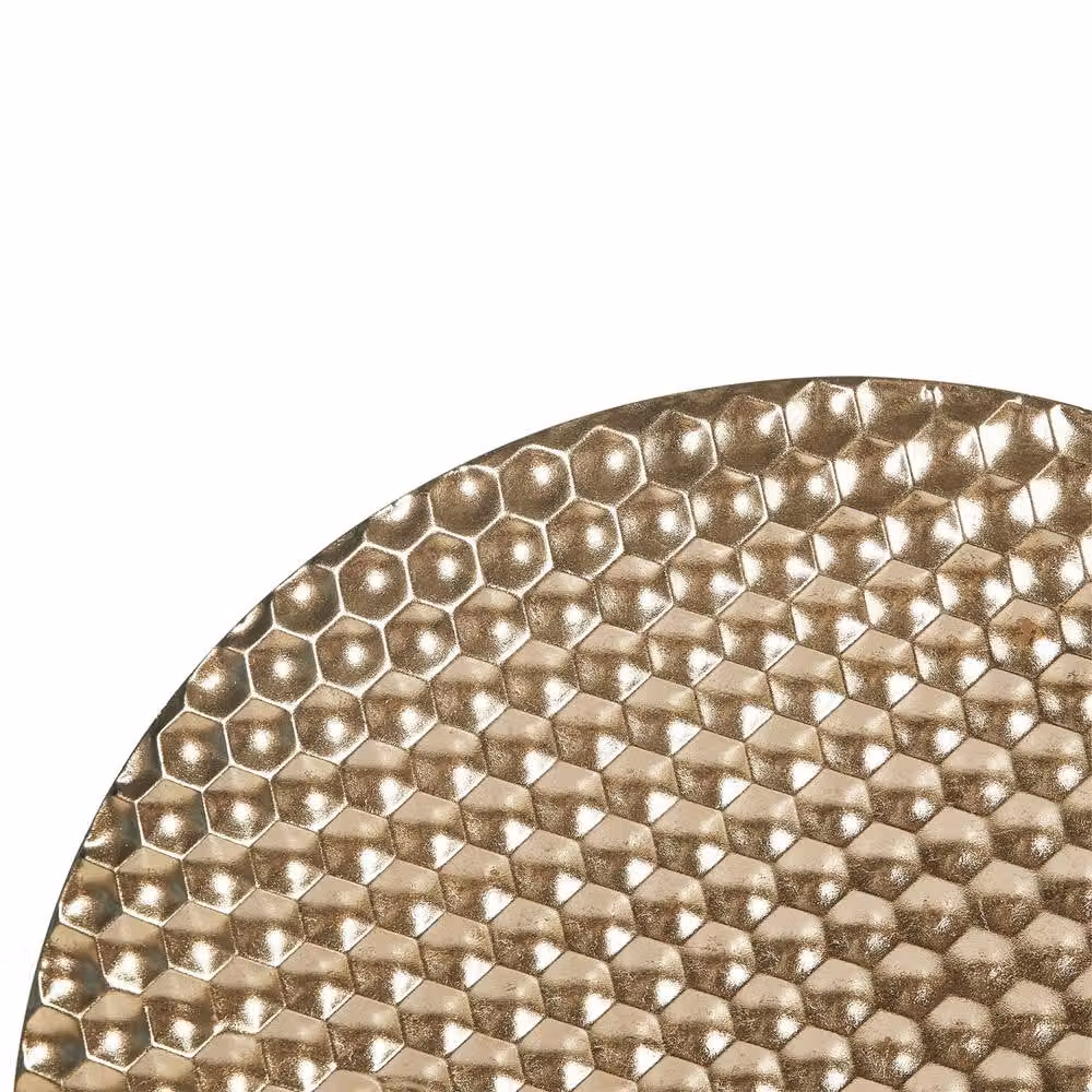 Wyld and Coco Gold Geometric Iron Round Honeycomb Hanging Wall Decor, Diameter: 60 cm – 3