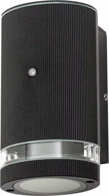 Litecraft Holme Outdoor Down Wall Light in Black with Dusk Sensor