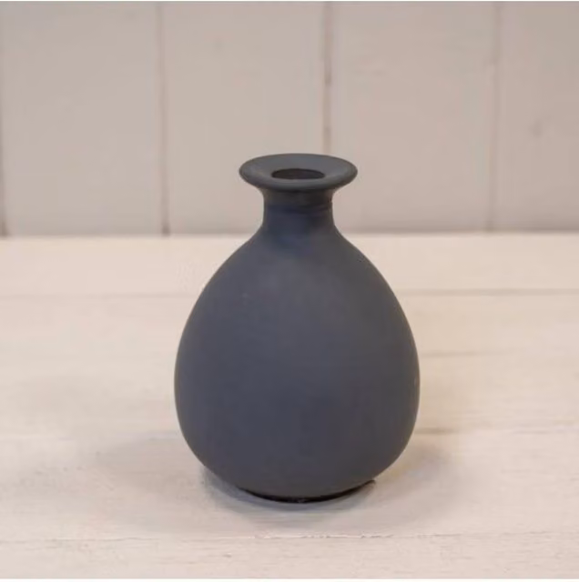 KDMD Matt Grey Glass Bud Vase